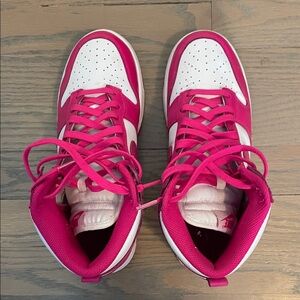 Nike Women's Vibrant Pink and White Sneakers